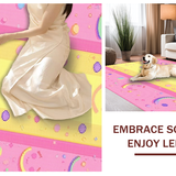 Ultra Soft Area Rug, Non Slip, Stain Resistant, Washable Area Rugs for Living Room, Bedroom, Delightful Pastel Fun Motif(Pink)