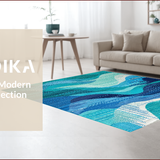 Ultra Soft Area Rug, Non Slip, Stain Resistant, Washable Area Rugs for Living Room, Bedroom, Coastal Sea Turtle Nautical(Blue)