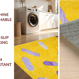 Ultra Soft Area Rug, Non Slip, Stain Resistant, Washable Area Rugs for Living Room, Bedroom, Vibrant Quirky Butter Motif(Yellow)