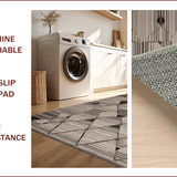 Ultra Soft Area Rug, Non Slip, Stain Resistant, Washable Area Rugs for Living Room, Bedroom, Contemporary Earthy Geometric Motif(Beige)