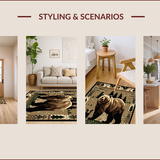 Ultra Soft Area Rug, Non Slip, Stain Resistant, Washable Area Rugs for Living Room, Bedroom, Charming Farmhouse Bear Aesthetic(Beige)