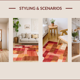 Ultra Soft Area Rug, Non Slip, Stain Resistant, Washable Area Rugs for Living Room, Bedroom, Vibrant Earthy Textured Layers(Red)