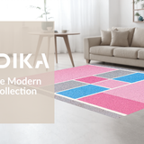 Ultra Soft Area Rug, Non Slip, Stain Resistant, Washable Area Rugs for Living Room, Bedroom, Whimsical Gray and Pink Design(Pink)