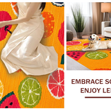 Ultra Soft Area Rug, Non Slip, Stain Resistant, Washable Area Rugs for Living Room, Bedroom, Dynamic Summer Fruit Vibe(Orange)