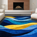 Elegant Symmetrical Linear Motif(Blue)