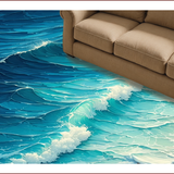 Ultra Soft Area Rug, Non Slip, Stain Resistant, Washable Area Rugs for Living Room, Bedroom, Beach-Themed Nautical Kitchen Stain-Resistant Carpet(Blue)