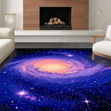Ultra Soft Area Rug, Non Slip, Stain Resistant, Washable Area Rugs for Living Room, Bedroom, Dynamic Universe Inspired Aesthetic(Blue)
