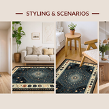Ultra Soft Area Rug, Non Slip, Stain Resistant, Washable Area Rugs for Living Room, Bedroom, Whimsical Stellar Dreamscape(Blue)
