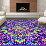 Ultra Soft Area Rug, Non Slip, Stain Resistant, Washable Area Rugs for Living Room, Bedroom, Chic Color Burst Graphic Motif(Purple)