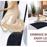 Ultra Soft Area Rug, Non Slip, Stain Resistant, Washable Area Rugs for Living Room, Bedroom, Minimalist Black and Silver Motif(Black)