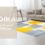 Ultra Soft Area Rug, Non Slip, Stain Resistant, Washable Area Rugs for Living Room, Bedroom, Transitional Rustic Patterned Elegance(Yellow)