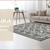 Ultra Soft Area Rug, Non Slip, Stain Resistant, Washable Area Rugs for Living Room, Bedroom, Vibrant Modern Trellis Design(Gray)
