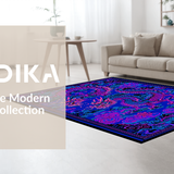 Ultra Soft Area Rug, Non Slip, Stain Resistant, Washable Area Rugs for Living Room, Bedroom, Eclectic Purple and Blue Palette(Blue)