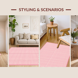 Ultra Soft Area Rug, Non Slip, Stain Resistant, Washable Area Rugs for Living Room, Bedroom, Elegant Abstract Floral Touch(Pink)