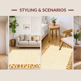Ultra Soft Area Rug, Non Slip, Stain Resistant, Washable Area Rugs for Living Room, Bedroom, Playful Giraffe Animal Print(Beige)