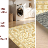 Ultra Soft Area Rug, Non Slip, Stain Resistant, Washable Area Rugs for Living Room, Bedroom, Rustic Ogee Shape Arrangement(Beige)