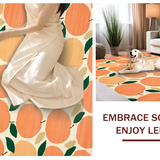 Ultra Soft Area Rug, Non Slip, Stain Resistant, Washable Area Rugs for Living Room, Bedroom, Stylish Tropical Peach Color Palette(Orange)