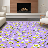 Ultra Soft Area Rug, Non Slip, Stain Resistant, Washable Area Rugs for Living Room, Bedroom, Sunny Whimsical Flower Burst(Purple)
