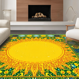 Ultra Soft Area Rug, Non Slip, Stain Resistant, Washable Area Rugs for Living Room, Bedroom, Sunny Colorful Kaleidoscopic Design(Yellow)