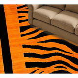 Ultra Soft Area Rug, Non Slip, Stain Resistant, Washable Area Rugs for Living Room, Bedroom, Rustic Orange and Black Textures(Orange)