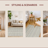 Ultra Soft Area Rug, Non Slip, Stain Resistant, Washable Area Rugs for Living Room, Bedroom, Chic Vintage Checkered Motif(Beige)
