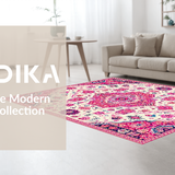 Ultra Soft Area Rug, Non Slip, Stain Resistant, Washable Area Rugs for Living Room, Bedroom, Vibrant Pastel Geometric Elegance(White)