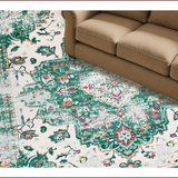 Ultra Soft Area Rug, Non Slip, Stain Resistant, Washable Area Rugs for Living Room, Bedroom, Chic Distressed Geometric Elements(White)