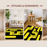 Ultra Soft Area Rug, Non Slip, Stain Resistant, Washable Area Rugs for Living Room, Bedroom, Vibrant Playful Animal Theme(Yellow)