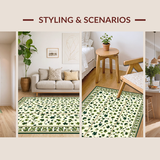 Delicate Green Leafy Print Style(Beige)