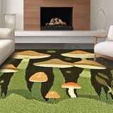 Ultra Soft Area Rug, Non Slip, Stain Resistant, Washable Area Rugs for Living Room, Bedroom, Chic Woodland-Inspired Decorative Accent(Brown)