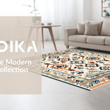 Ultra Soft Area Rug, Non Slip, Stain Resistant, Washable Area Rugs for Living Room, Bedroom, Serene Neutral Diamond Weave(Beige)