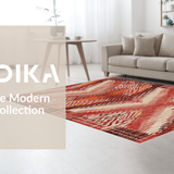 Ultra Soft Area Rug, Non Slip, Stain Resistant, Washable Area Rugs for Living Room, Bedroom, Stylish Textured Natural Palette(Red)