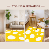 Ultra Soft Area Rug, Non Slip, Stain Resistant, Washable Area Rugs for Living Room, Bedroom, Vibrant Yellow Abstract Design(Yellow)