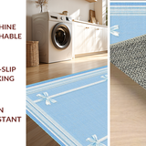 Ultra Soft Area Rug, Non Slip, Stain Resistant, Washable Area Rugs for Living Room, Bedroom, Sweet Ribbon Accent Rug Preppy Decor Coquette Style Chic Bathroom Carpet(Blue)
