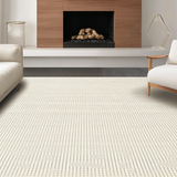 Ultra Soft Area Rug, Non Slip, Stain Resistant, Washable Area Rugs for Living Room, Bedroom, Warm Neutral Chunky Design(Beige)