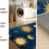 Ultra Soft Area Rug, Non Slip, Stain Resistant, Washable Area Rugs for Living Room, Bedroom, Chic Contemporary Cosmic Print(Blue)