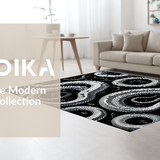 Striking Geometric Snake Illustration(Black)