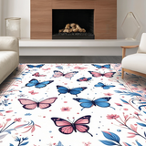 Ultra Soft Area Rug, Non Slip, Stain Resistant, Washable Area Rugs for Living Room, Bedroom, Lively Butterfly-Themed Cozy Appeal(Pink)