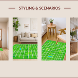 Ultra Soft Area Rug, Non Slip, Stain Resistant, Washable Area Rugs for Living Room, Bedroom, Non-Slip City Map Playroom Rug(Green)