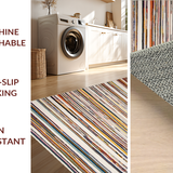 Ultra Soft Area Rug, Non Slip, Stain Resistant, Washable Area Rugs for Living Room, Bedroom, Chic Earthy Textured Stripe Design(Yellow)