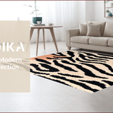 Ultra Soft Area Rug, Non Slip, Stain Resistant, Washable Area Rugs for Living Room, Bedroom, Stylish Zebra Design Rug for Contemporary Small Spaces(Beige)