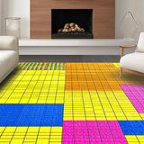 Ultra Soft Area Rug, Non Slip, Stain Resistant, Washable Area Rugs for Living Room, Bedroom, Lively Symmetrical Patterned Accent(Yellow)