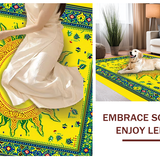 Ultra Soft Area Rug, Non Slip, Stain Resistant, Washable Area Rugs for Living Room, Bedroom, Charming Retro Sunbeam Artwork(Yellow)