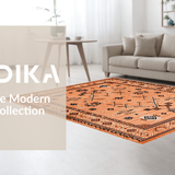 Ultra Soft Area Rug, Non Slip, Stain Resistant, Washable Area Rugs for Living Room, Bedroom, Warm Cozy Diamond Arrangement(Orange)