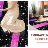 Ultra Soft Area Rug, Non Slip, Stain Resistant, Washable Area Rugs for Living Room, Bedroom, Vibrant Cosmic Glitter Aesthetic(Black)