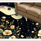 Ultra Soft Area Rug, Non Slip, Stain Resistant, Washable Area Rugs for Living Room, Bedroom, Chic Vintage Botanical Aesthetic(White)