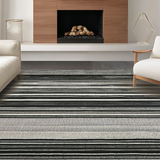 Ultra Soft Area Rug, Non Slip, Stain Resistant, Washable Area Rugs for Living Room, Bedroom, KaHouen Monochrome Striped Carpet(Black)