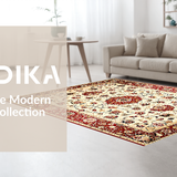Ultra Soft Area Rug, Non Slip, Stain Resistant, Washable Area Rugs for Living Room, Bedroom, Rustic Earthy Toned Patterns(Red)