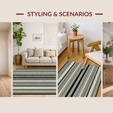 Ultra Soft Area Rug, Non Slip, Stain Resistant, Washable Area Rugs for Living Room, Bedroom, Rustic Minimalist Geometric Lines(Beige)