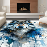 Ultra Soft Area Rug, Non Slip, Stain Resistant, Washable Area Rugs for Living Room, Bedroom, Timeless Ethereal Wolf Ensemble(Gray)